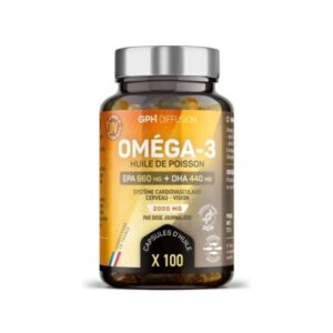 Omega 3 2000mg Huile de Poissons 660mg EPA / 440mg DHA  Capsules