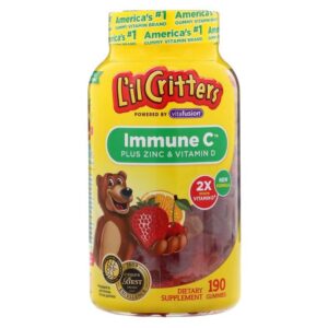 Lil Critters Immune C avec zinc et vitamine D, 190 gommes.