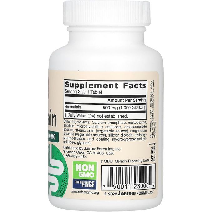 Jarrow Formulas Bromélaïne 500 Mg 1000 GDU, 60 comprimés – Image 2