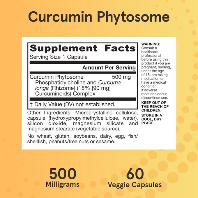 Jarrow Formulas Phytosome de curcumine, 500 mg, 60 capsules – Image 2