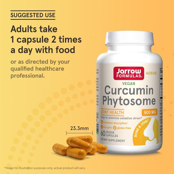 Jarrow Formulas Phytosome de curcumine, 500 mg, 60 capsules – Image 3