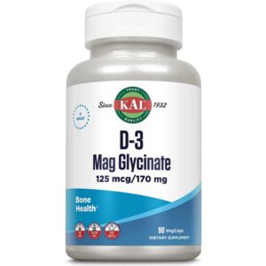 Kal D-3 Mag glycinate, 125 Mcg/170 mg, 90 capsules végétariennes