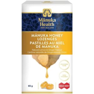Manuka Health Pastilles au miel de Manuka, MGO 400+, gingembre et citron, 15 pastilles