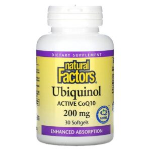 Natural Factors Ubiquinol, 200 mg, 30 Softgels