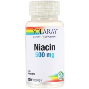 Solaray Niacine, 500 mg, 100 capsules végétale