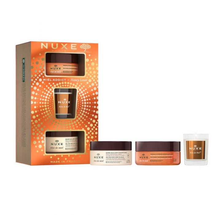 Nuxe Coffret Gommage gourmand nourrissant corps + Baume-huile corps + Bougie – Image 2