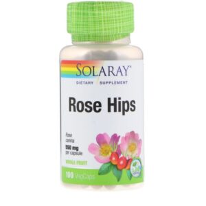 Solaray Rose Hips églantier, 550 mg, 100 capsules végétales