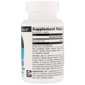 Source Naturals Acide alpha-lipoïque, 300 mg, 60 Gélules