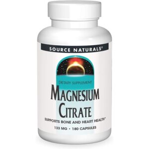 Source Naturals Citrat de magnésium ( Acide citrique) 180 capsules