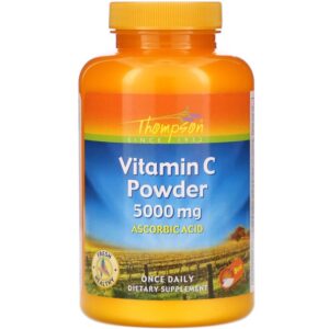 Thompson Poudre de vitamine C 5000mg 100% d'acide ascorbique pur - Soutien immunitaire et supplément antioxydant 226,79