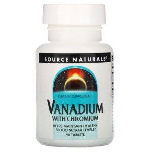 Source Naturals Vanadium avec chrome, 90 comprimés