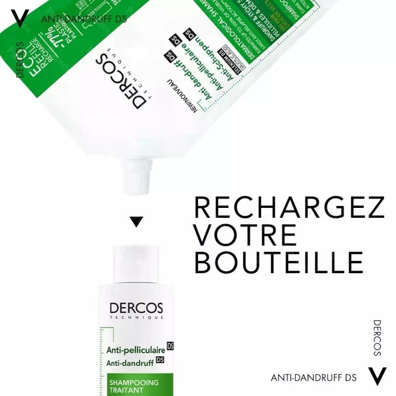Vichy Dercos Eco-Recharge Shampoing Traitant Anti-Pelliculaire Cheveux Secs | 500 Ml – Image 2