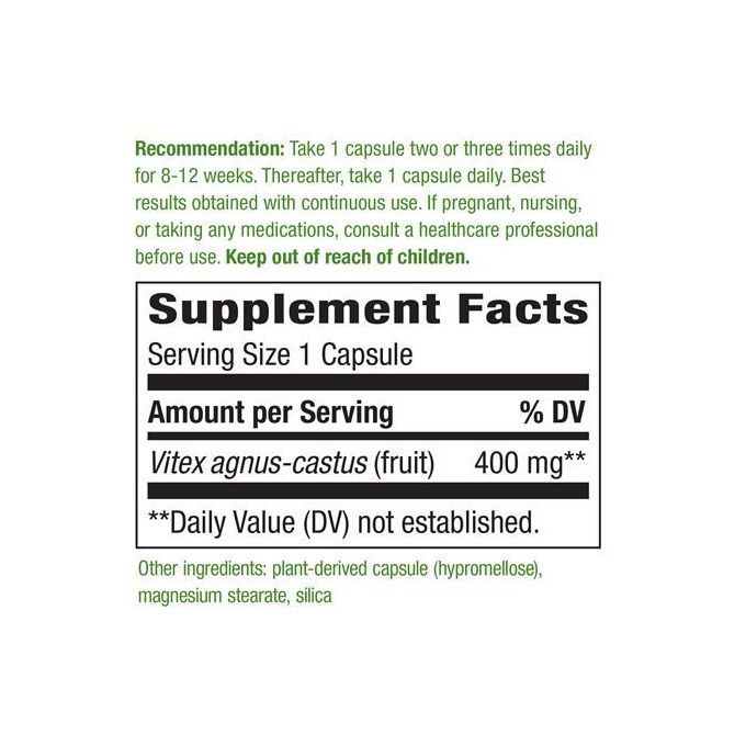 Nature'S Way Vitex Fruit, 400 mg, 100 Vegetarian Gélules - صورة 2