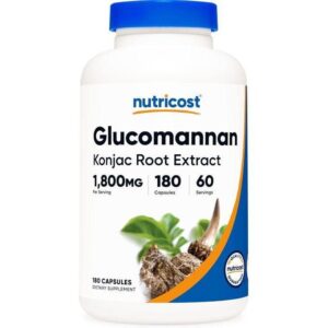 Nutricost Glucomannan 1,800mg konjac, Root 180 Capsules