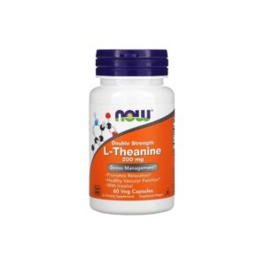 Now Foods L-théanine, Double efficacité, 200 mg, 60 capsules végétales