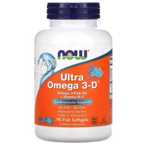 Now Foods Ultra omega 3-D 600EPA/300DHA/ D3 1000IU 90 capsules