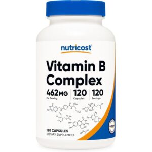 Nutricost Vitamine B Complex, [ production d'énergie et la fonction cérébrale ] 120 Caps