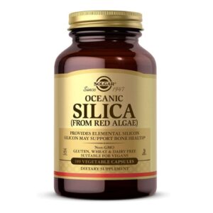 Solgar Silica Océanique, Silice océanique issue d'algues rouges, 100 capsules végétales