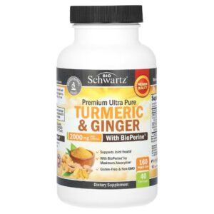 BioSchwartz Organic Turmeric Curcumin et Ginger, 60 Caps