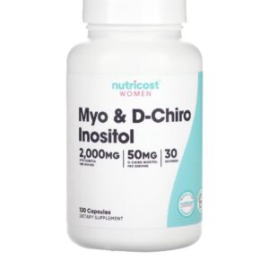 Nutricost Myo + D-Chiro Inositol Soutient l'équilibre hormonal ovulation saine 120 caps
