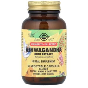 Solgar Ashwagandha Extrait de racine, 60 capsules végétales