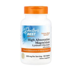 Doctor's BEST Magnésium à haute absorption,  -200 mg, 120 gélules vég