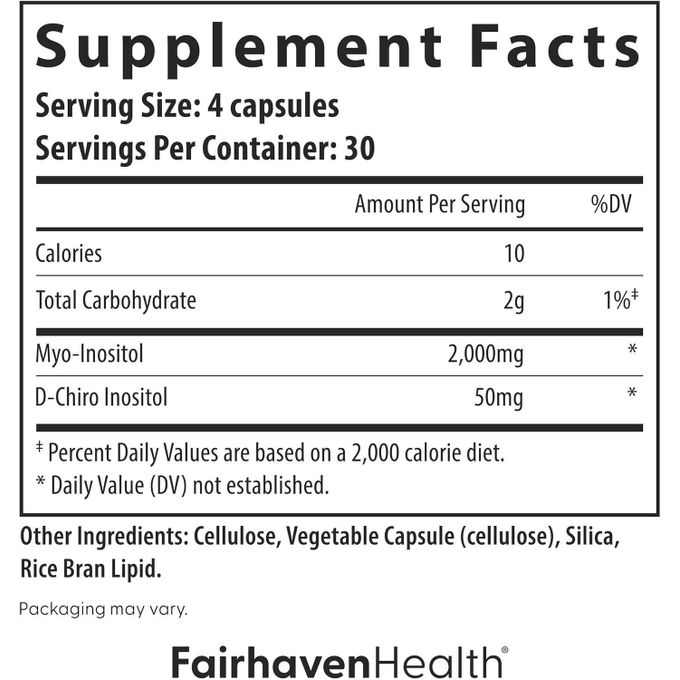 Fairhaven Health Myo + D-chiro inositol. 120 capsules - صورة 3