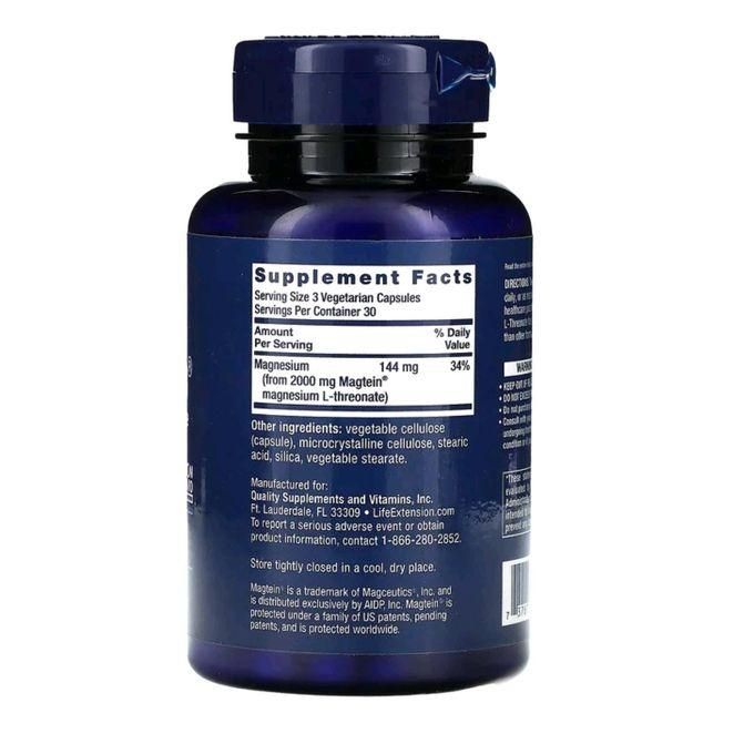 Life Extension Neuro-Mag Magnesuim L-Threonate 90 capsules – Image 3