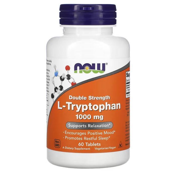 Now Foods L-tryptophane 1000 mg Double efficacité 60 comprimés