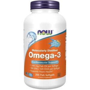 Now Foods Oméga-3,180 mg/120 mg de DHA,200 capsules