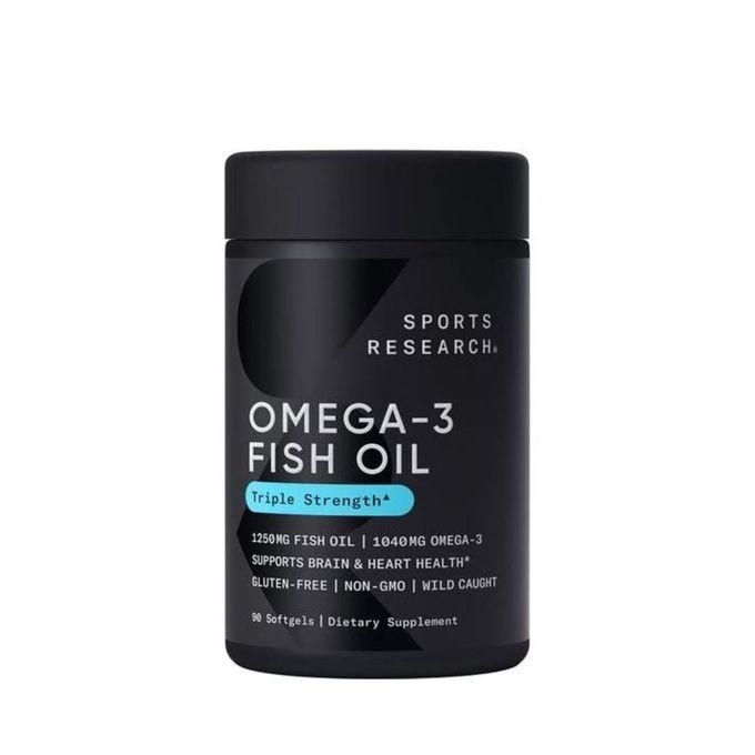 Sports Research oméga-3 Huile de poisson, triple efficacité, 90 capsules