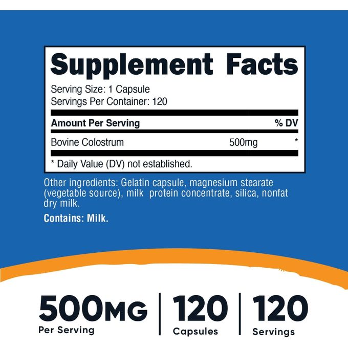 Nutricost Colostrum 500 mg 120 capsules – Image 3