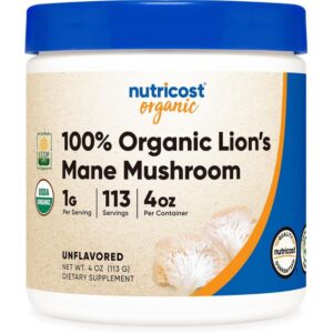 Nutricost Organic Lion's Mane Mushroom Hydne hérisson 100 % biologique 113 g