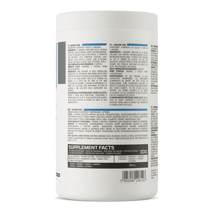 OstroVit Arginine 3000 mg Acides Aminés 300 Capsules – Image 2