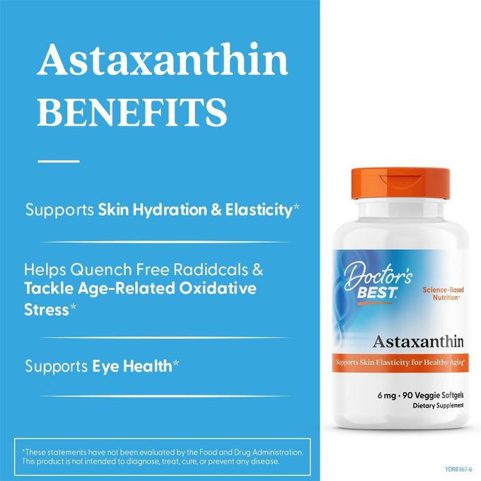 Doctor's BEST Astaxanthine, 6 mg, 90 capsules à enveloppe molle végétales – Image 5