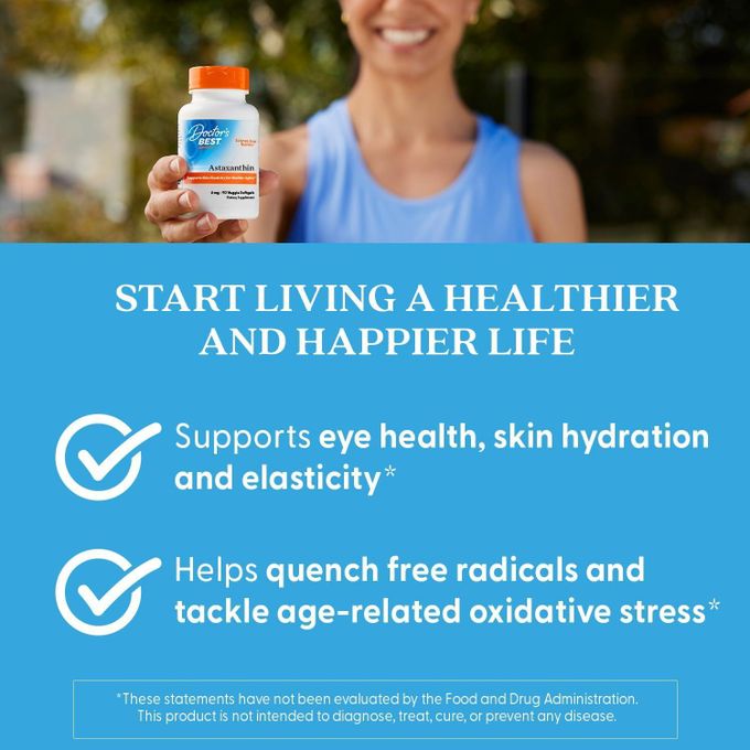 Doctor's BEST Astaxanthine, 6 mg, 90 capsules à enveloppe molle végétales – Image 2