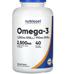 Nutricost Oméga-3 2500 mg 120 capsules à enveloppe molle