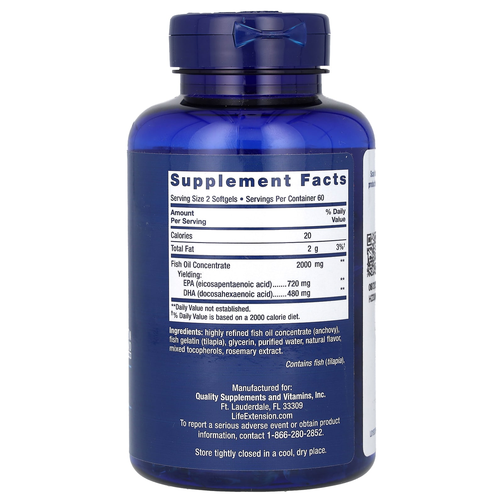 Life Extension Mega EPA/DHA 120 capsules à enveloppe molle – Image 2