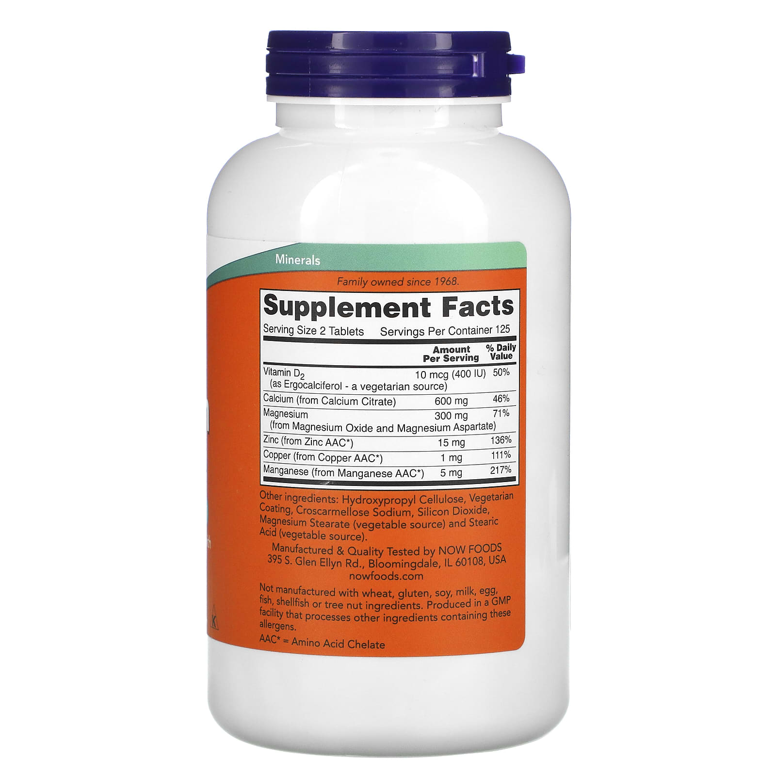 Now Foods Citrate de calcium 250 comprimés - صورة 2