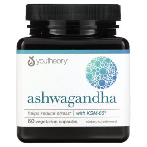 Youtheory Ashwagandha 500 mg 60 capsules végétariennes