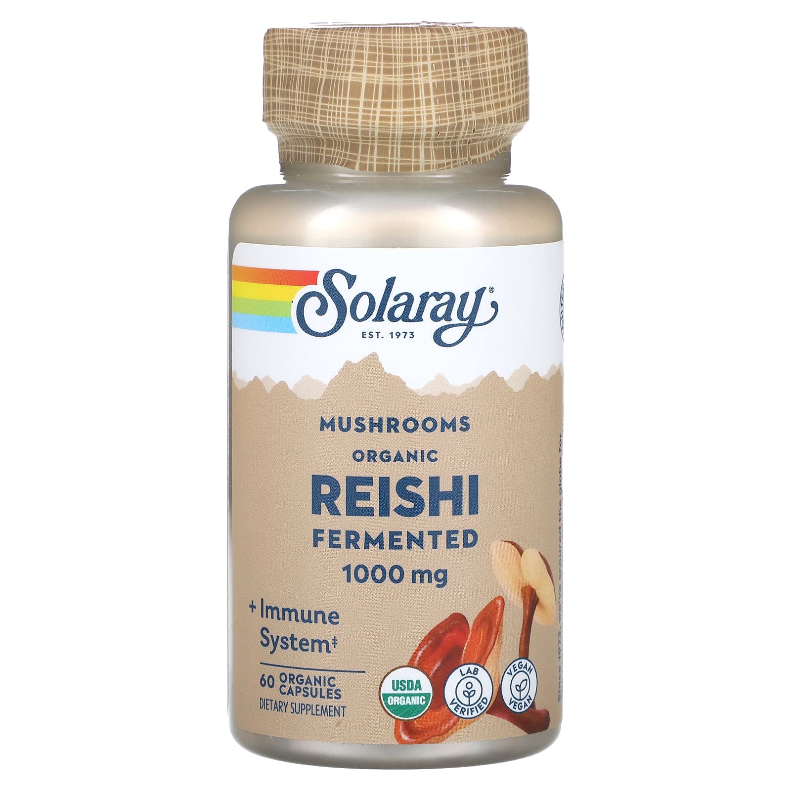 Solaray Champignon reishi fermenté 1000 mg 60 capsules biologiques