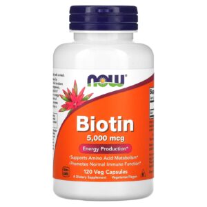 Now foods Biotine 5000 µg 120 capsules végétariennes