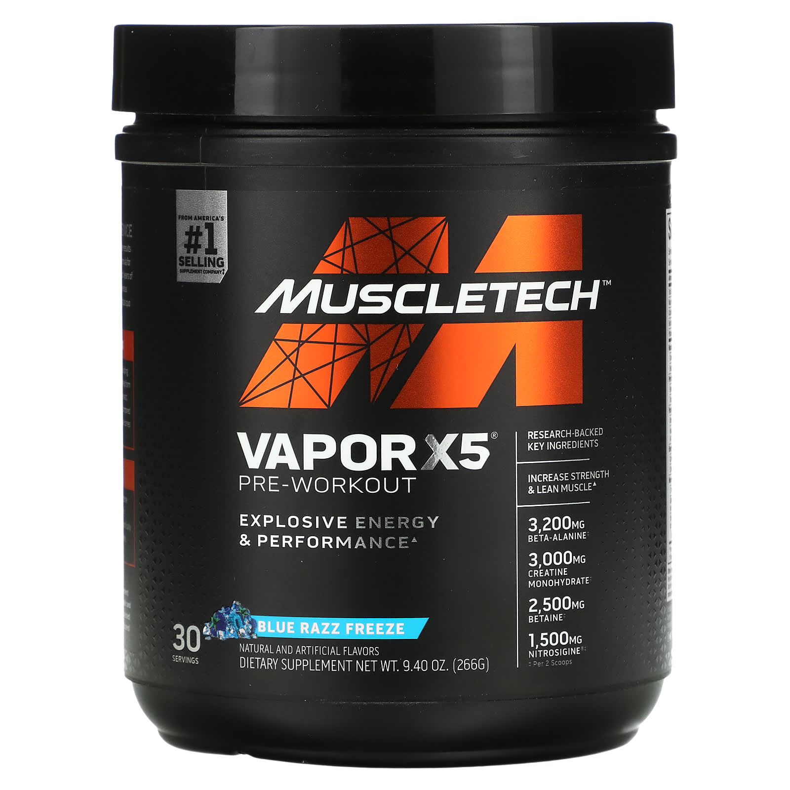 Muscletech VaporX5 Next Gen Pre Workout Blue Razz Freeze 266 g