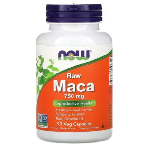 Now foods Maca raw 750 mg 90 capsules végétales
