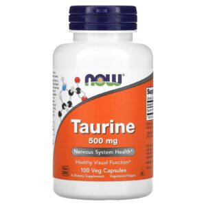 Now foods Taurine 500 mg 100 capsules végétales