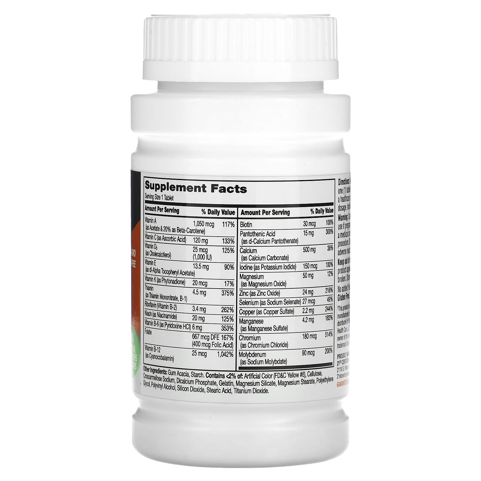 21st Century One Daily Femmes de 50 ans et plus Multivitamines et multiminéraux 100 comprimés – Image 2