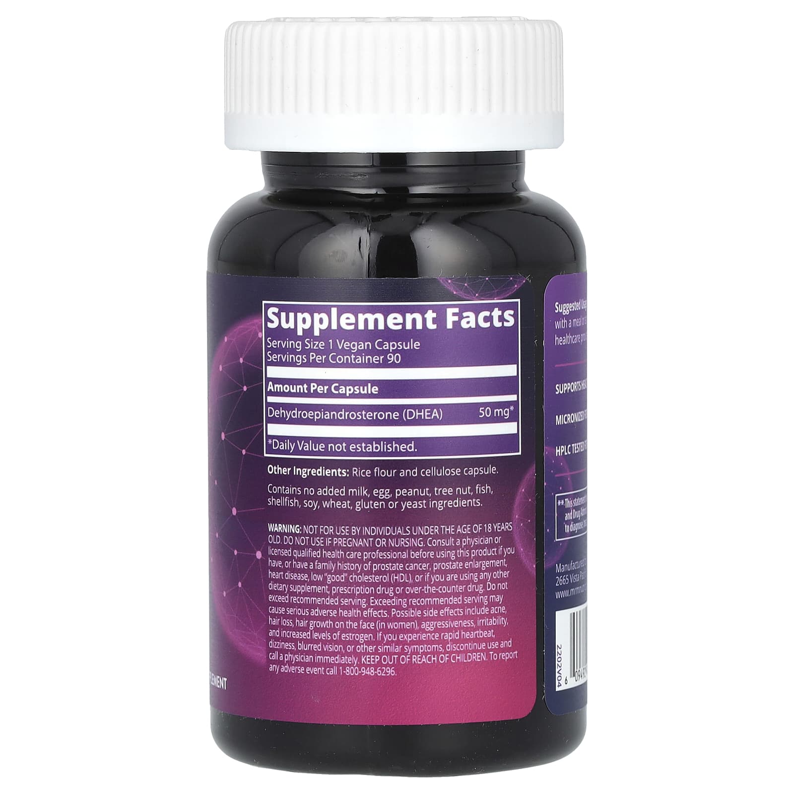 MRM Nutrition DHEA 50 mg 90 gélules véganes - صورة 2