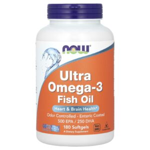 Now foods Huile de poisson ultra omega 3 180 capsules à enveloppe molle