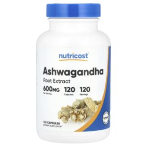 Nutricost Extrait de racine ashwagandha 600 mg 120 capsules