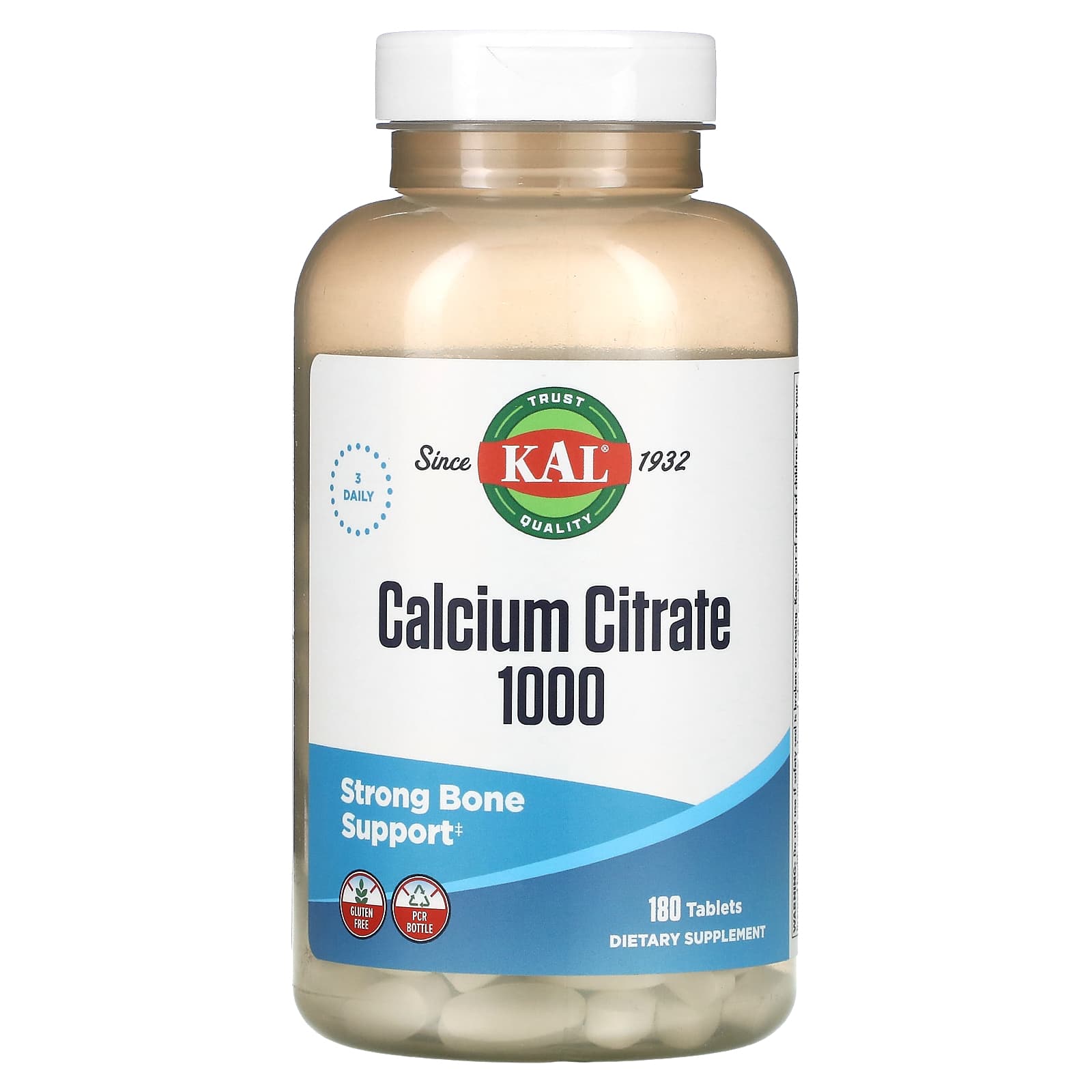 Kal Citrate de calcium 1000 333 mg 180 comprimés